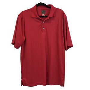Greg Norman Tasso Elba Play Dry Red Polo Shirt M Golf Performance Classic Fit